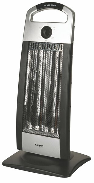 Stufa Elettrica 2 Elementi 30x23x62 cm 900W Kooper Nera e Grigia