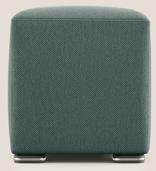 Cube pouf in tessuto morbido smacchiabile T05 verde
