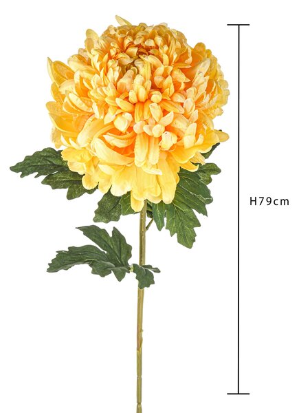 Set 4 Crisantemo Turner Artificiali Large Altezza 79 cm Giallo