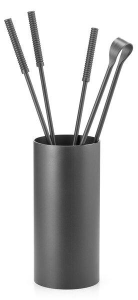Set Camino 4 Pezzi con Barilotto Ø15x60 cm in Ferro Belfer 3002 Antracite