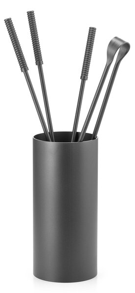Set Camino 4 Pezzi con Barilotto Ø15x60 cm in Ferro Belfer 3002 Antracite