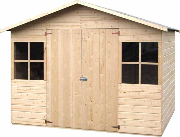 Casetta Box da Giardino per Attrezzi 2,89x2,02m con Pavimento in Legno Abete 12mm Lopun