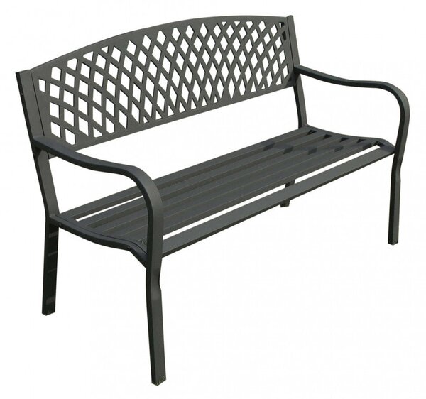 Panchina Montreal 2 Posti 128x56x85 h cm in Acciaio Antracite