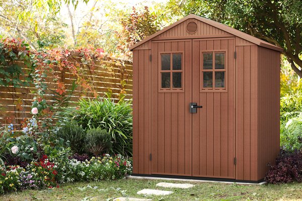 Casetta da Giardino Porta Attrezzi 190x122x221 cmin Evotech+ Keter Darwin 6x4 Marrone