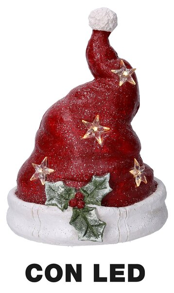 Cappello in Resina con Led rosso cm 28x26xh36,7
