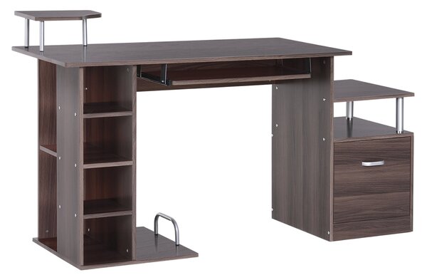 Scrivania da Ufficio per PC 152x60x88 cm Marrone Scuro Effetto Legno