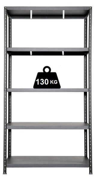 Scaffale in Metallo 5 Ripiani 100x40x187 cm Ettore Grigio