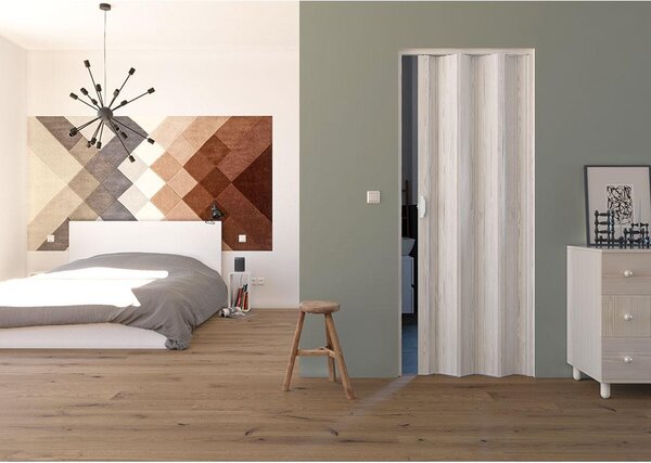 Porta a Soffietto da Interno 88,5x214 cm in PVC Florance Pino Sbiancato