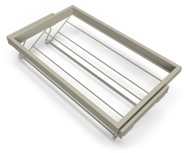 Kit Cassetto Portascarpe e Telaio per Armadio 800 mm in Alluminio e Plastica Emuca Grigio Pietra