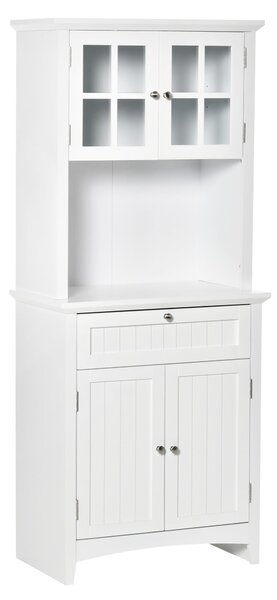 Mobile Dispensa Alto 4 Ante 1 Cassetto 68,6x40x164 cm in MDF Bianco