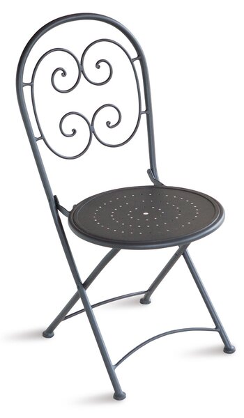 Sedia Pieghevole da Giardino 41x55x91 cm in Ferro Orta Grigio Antracite