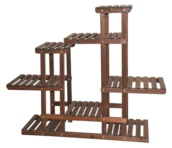 Fioriera Portavasi in Legno 120x98 cm 8 Posti Noce