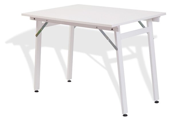 Tavolo Pieghevole Salvaspazio 70x100x71,5-75,5 cm Party in Legno e Laminato Bianco
