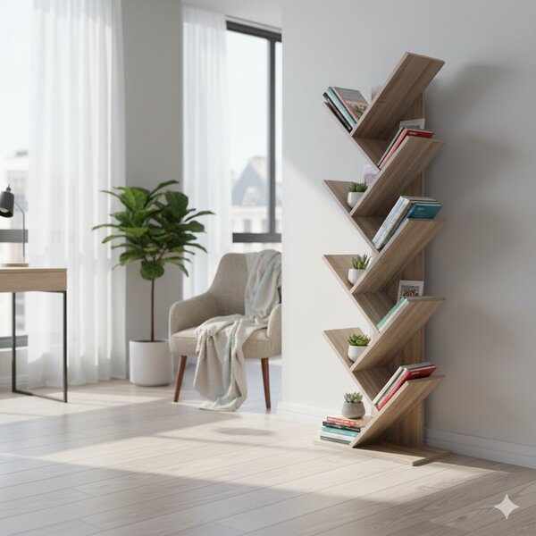 Libreria Ariane 50x25x141,5 h cm in Truciolare bilaminato Naturale