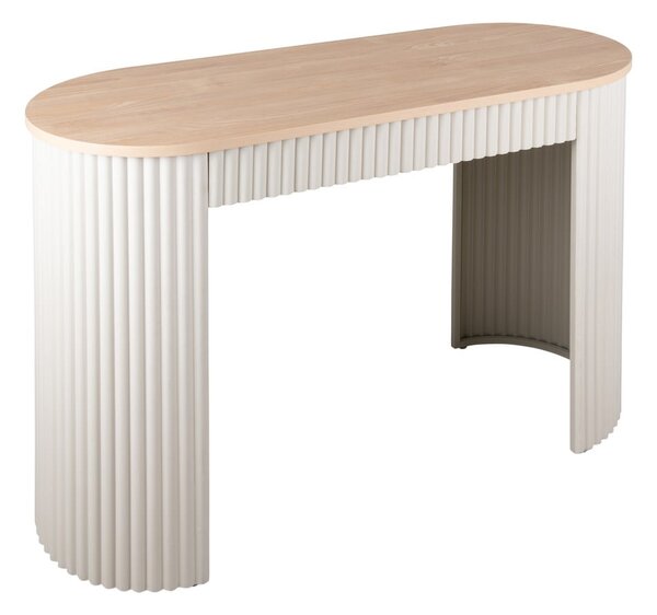 Tavolo consolle beige in metallo 40x100 cm Estriado – Leitmotiv