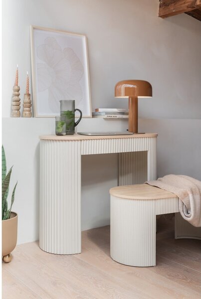 Tavolo consolle beige in metallo 40x100 cm Estriado – Leitmotiv