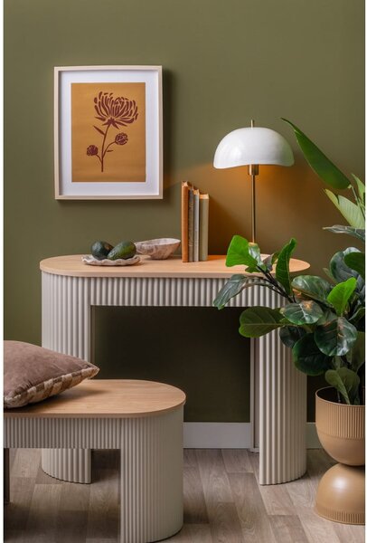 Tavolo consolle beige in metallo 40x100 cm Estriado – Leitmotiv