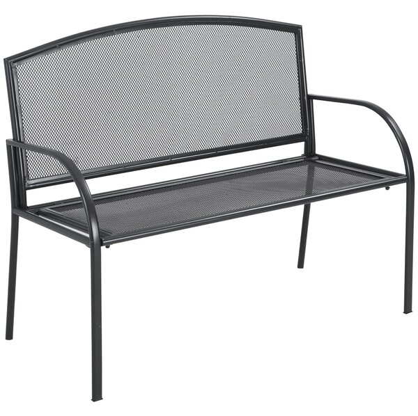 Panchina da Giardino 110,5x53,5x89 cm in Metallo Grigio scuro
