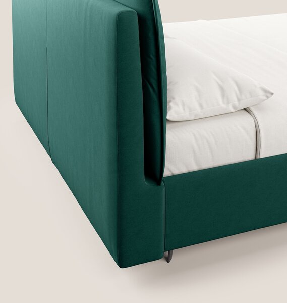 Nives letto imbottito contenitore sfoderabile in microfibra velluto im