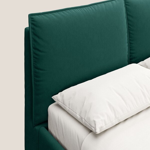 Nives letto imbottito contenitore sfoderabile in microfibra velluto im