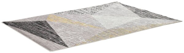 Tappeto Pelo Corto per Interni 200x140 cm in Poliestere Grigio Giallo Bianco