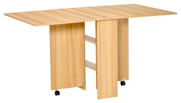 Tavolo Pieghevole Salvaspazio Legno Naturale 140x80x74 cm