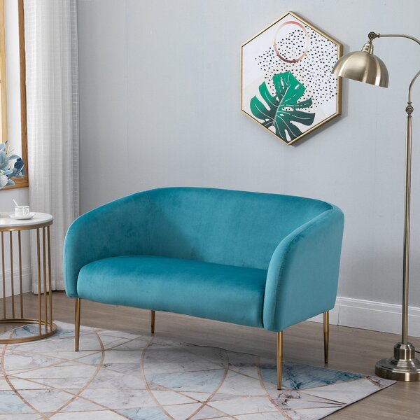 Divano 2 Posti in Tessuto 124x73x76 cm Verde