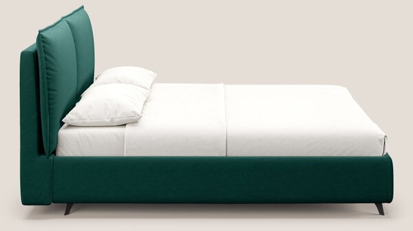 Nives letto imbottito contenitore sfoderabile in microfibra velluto im