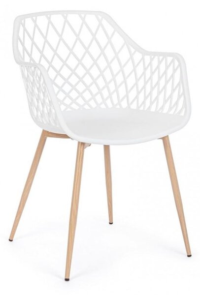 Set 4 Sedie 58x54x85,5 cm in Plastica Bianco