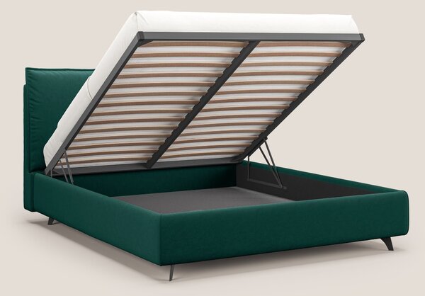 Nives letto imbottito contenitore sfoderabile in microfibra velluto im