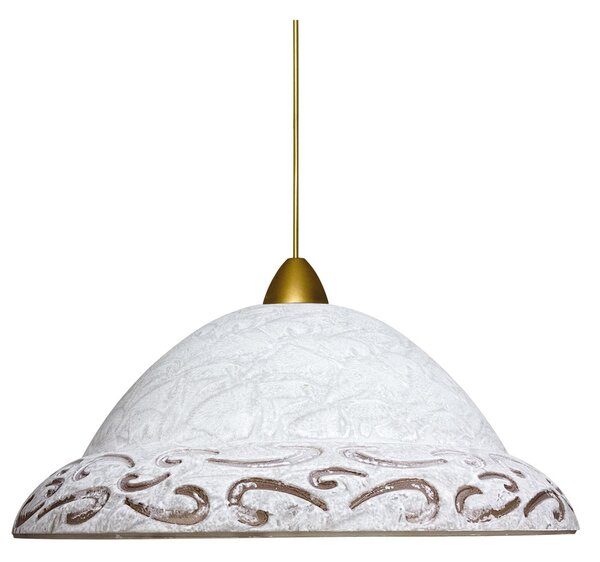 Sospensione D30 1xE27 Montatura Oro Vetro Screpolato Bianco Sfumato Ambra E-Energy Asia