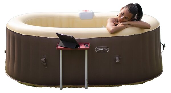 Vasca Idromassaggio da Esterno Gonfiabile Riscaldata 2 Posti 190x120x65 cm Ease.Zone Marrone
