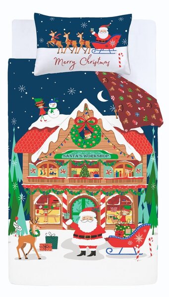 Set copripiumino e federa per letto singolo 135x200 cm Santa's Workshop – Catherine Lansfield