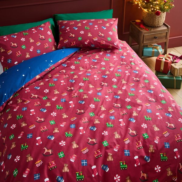 Set copripiumino e federa per letto singolo 135x200 cm Santa's Workshop – Catherine Lansfield