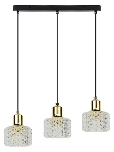 Triplo nero-oro Lumi 3xG9 8W Milagro lampada a sospensione glamour