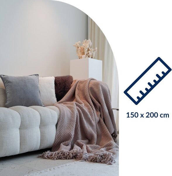 Coperta marrone in ciniglia 130x170 cm Renee – Tiseco Home Studio
