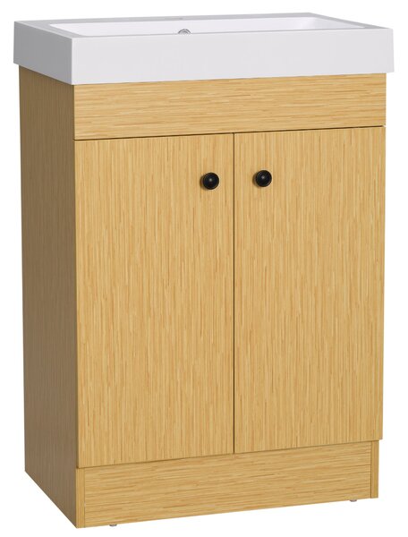 Mobile Bagno sotto Lavabo con Lavello 60x41,5x88 cm in Truciolato Naturale