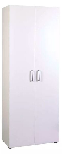 Armadio 2 Ante 5 Ripiani 69,4x36x181 cm in Truciolare Nobilitato Bianco