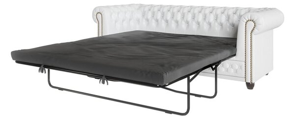 Divano letto bianco in similpelle 203 cm York - Ropez