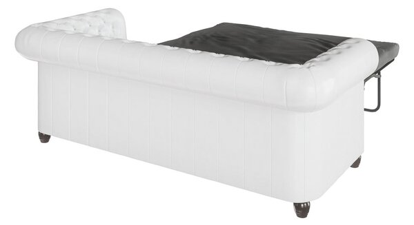 Divano letto bianco in similpelle 203 cm York - Ropez
