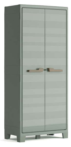Armadio da Giardino 8 Ripiani 80x44x182 cm Keter Planet Outdoor Multispace Grigio e Verde