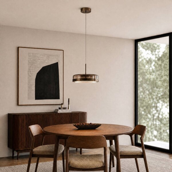 Lampada a sospensione in vetro La Latta Lucande, dimmerabile, Marrone / Ruggine, Vetro, Design, Lampada a sospensione