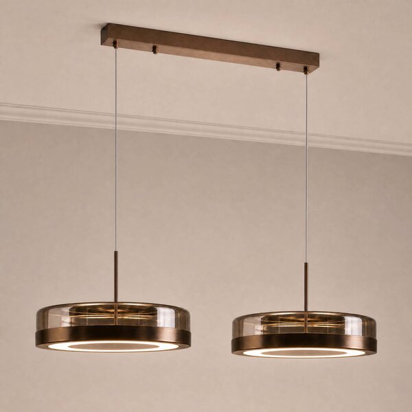 Lampada a sospensione in vetro La Latta Lucande, dimmerabile, Marrone / Ruggine, Vetro, Design, Lampada a sospensione