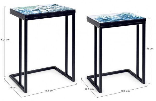 Set 2 Tavolino Reef K03 in Metallo