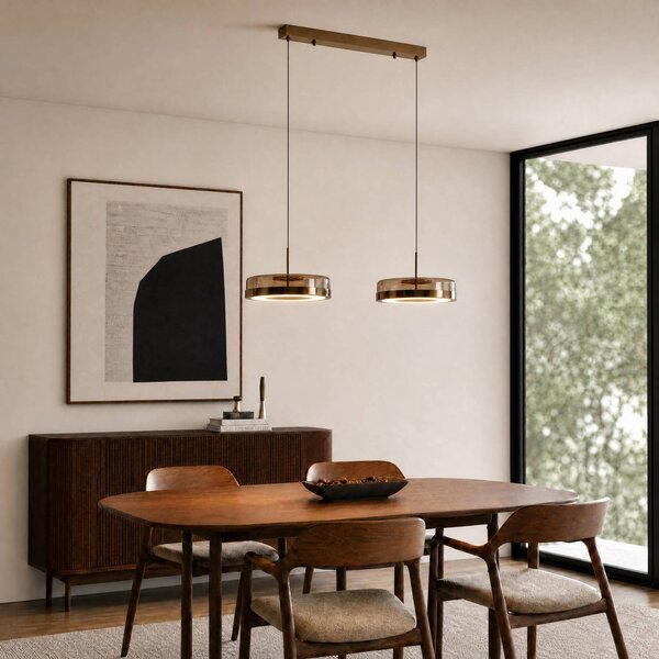 Lampada a sospensione in vetro La Latta Lucande, dimmerabile, Marrone / Ruggine, Vetro, Design, Lampada a sospensione