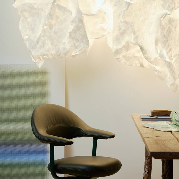 FLOS Applique da parete Maap W1, dimmerabile, Bianco / Opale, Soggiorno / Sala da pranzo, Tessuto / Stoffa / Seta, Design, Applique