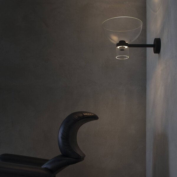 FLOS Applique da parete Nocturne Bowl, dimmerabile, Nero, Corridoio, Alluminio, Design, Applique
