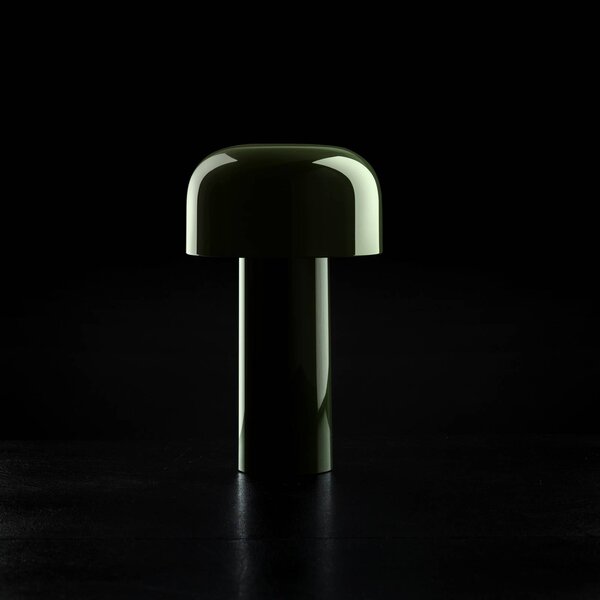 FLOS Lampada LED da tavolo a batteria Flos Bellhop, verde, 21 cm, dimmerabile, IP54 dimmerabile, Verde, Soggiorno / Sala da pranzo, Plastica, Design