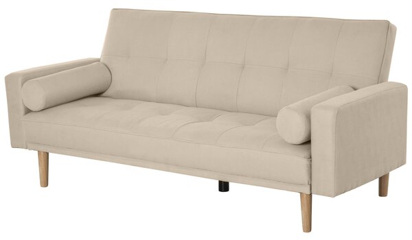 Divano Letto 3 Posti 186x84x85 cm in Tessuto Beige