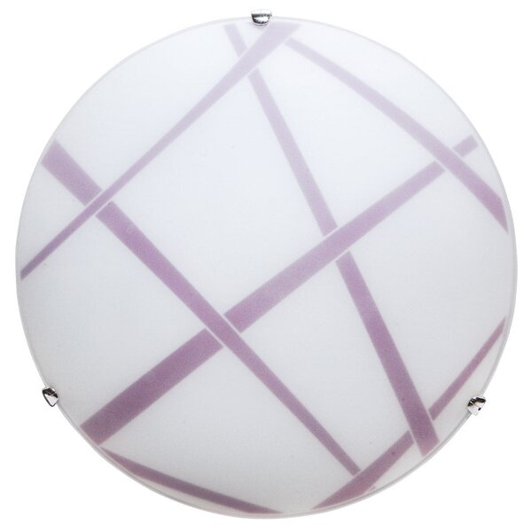 Plafoniera 1xE27 Ganci Cromo Vetro Lastra Bianco-Viola E-Energy Dario